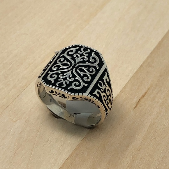 925 Sterling Silver Handmade Design Men's Ring - Picture 2 of 6